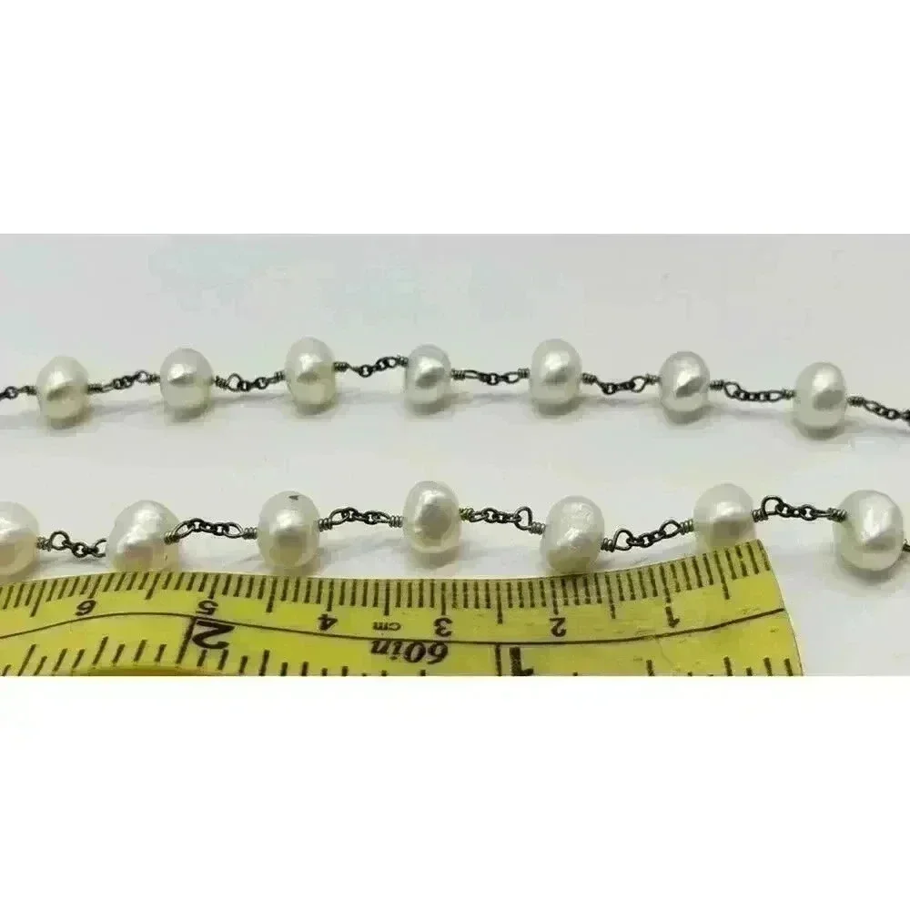 Vintage Necklace Genuine Pearl Natural White Baroque Bride Wedding Freshwater